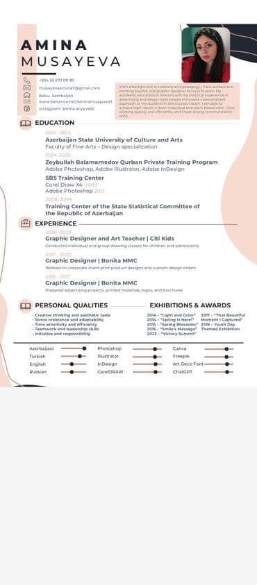 Qrafik dizayn və incəsənət tədrisi xidməti Təsvir: - Yaradıcılıq və lalafo.az -da Qrafik dizayn və incəsənət tədrisi xidməti Təsvir: - Yaradıcılıq və