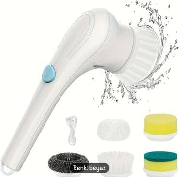 Süngərlər və fırçalar: Elektrikli təmizləmə fırçası – çoxbaşlı, USB-doldurulan Rəng: ağ lalafo.az -da — 1 Süngərlər və fırçalar: Elektrikli təmizləmə fırçası – çoxbaşlı, USB-doldurulan Rəng: ağ — 1