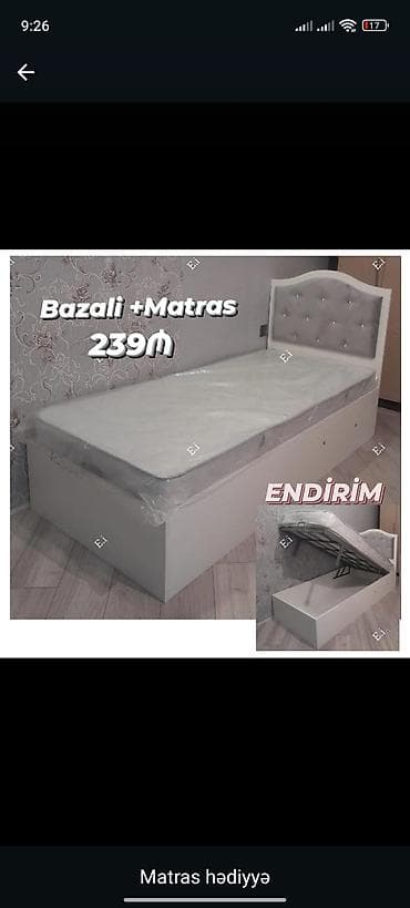 Yeni, Təknəfərlik çarpayı, Bazalı, Matras ilə, Siyirməsiz lalafo.az -da Yeni, Təknəfərlik çarpayı, Bazalı, Matras ilə, Siyirməsiz