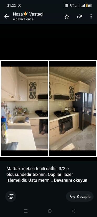 Mətbəx mebeli tecili satİlir. 3/2 e olcusundedir texmini Qapilari lalafo.az -da Mətbəx mebeli tecili satİlir. 3/2 e olcusundedir texmini Qapilari