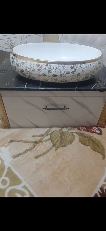 Hamam üçün aksessuarlar: Vanna otağı üçün dəst: üstəqoyma qab-uste (rəf qabı) və güzgü - lalafo.az -da — 5 Hamam üçün aksessuarlar: Vanna otağı üçün dəst: üstəqoyma qab-uste (rəf qabı) və güzgü - — 5