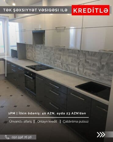 новые кухонные гарнитуры: Кухонный гарнитур на заказ, Самозакрывающие петли, Ламинат простой, Есть кредит, Бесплатная доставка at lalafo.az — 10 новые кухонные гарнитуры: Кухонный гарнитур на заказ, Самозакрывающие петли, Ламинат простой, Есть кредит, Бесплатная доставка — 10