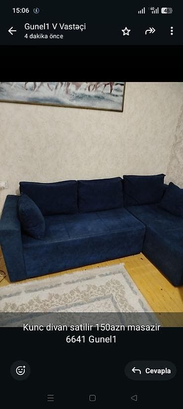 Kunc divan satilir 150azn masazir 6641 Gunel1 lalafo.az -da Kunc divan satilir 150azn masazir 6641 Gunel1