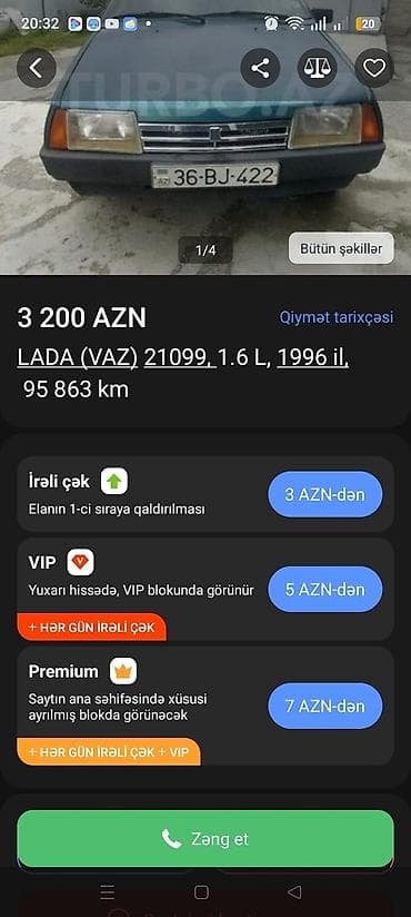 VAZ (LADA) 21099: 1.6 l | 1996 il 95863 km Sedan lalafo.az -da VAZ (LADA) 21099: 1.6 l | 1996 il 95863 km Sedan