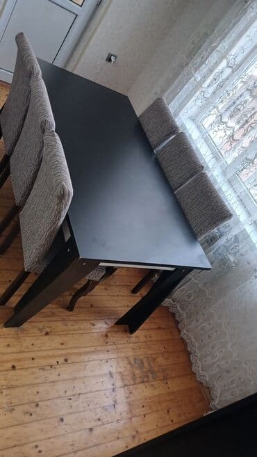 Mətbəx üçün, İşlənmiş, Açılmayan, Dördbucaq masa, 6 stul lalafo.az -da Mətbəx üçün, İşlənmiş, Açılmayan, Dördbucaq masa, 6 stul