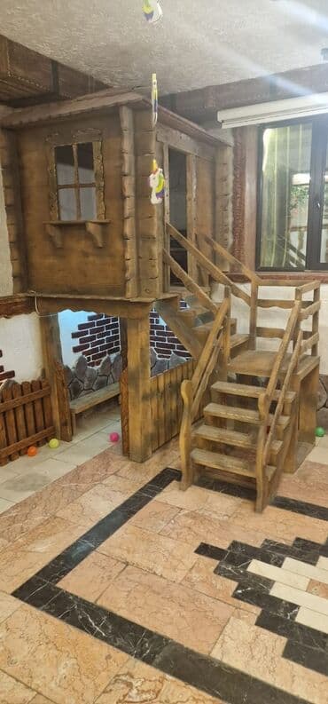 Uşaq əyləncə merkezi ucun təmiz agacdan yigilib.2 domik 2mərtəbəli lalafo.az -da Uşaq əyləncə merkezi ucun təmiz agacdan yigilib.2 domik 2mərtəbəli