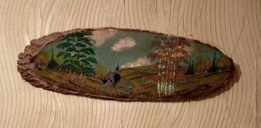 Natur ağac qabığı üzərində əl işi tablo - Material: Təbii ağac dilimi lalafo.az -da Natur ağac qabığı üzərində əl işi tablo - Material: Təbii ağac dilimi