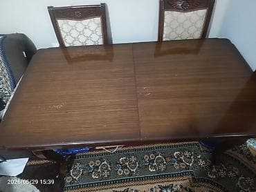 Qonaq otağı üçün, İşlənmiş, Açılan, Dördbucaq masa, 6 stul lalafo.az -da Qonaq otağı üçün, İşlənmiş, Açılan, Dördbucaq masa, 6 stul