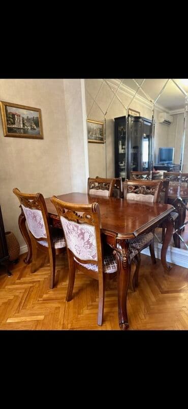 Qonaq otağı üçün, Açılmayan, Dördbucaq masa, 6 stul lalafo.az -da Qonaq otağı üçün, Açılmayan, Dördbucaq masa, 6 stul