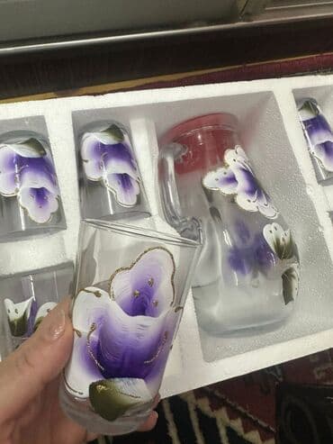 Şüşə sürahi və stəkan dəsti - Dəst tərkibi: 1 ədəd şüşə sürahi + 6 lalafo.az -da Şüşə sürahi və stəkan dəsti - Dəst tərkibi: 1 ədəd şüşə sürahi + 6