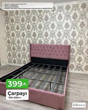 Çarpayı – 160×200 sm - Yumşaq, kapitone başlıqla dizayn edilmiş lalafo.az -da Çarpayı – 160×200 sm - Yumşaq, kapitone başlıqla dizayn edilmiş