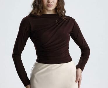 Qadın üçün uzunqollu bluz - Rəng: tünd qəhvəyi (şokolad tonunda) - lalafo.az -da Qadın üçün uzunqollu bluz - Rəng: tünd qəhvəyi (şokolad tonunda) -