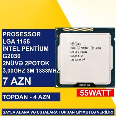 Korpuslar: Prosessor Intel Pentium Prosessorlar “LGA 1155 (2ci/3cü nəsil) İntel Pentium”, 2 nüvə, İşlənmiş lalafo.az -da — 5 Korpuslar: Prosessor Intel Pentium Prosessorlar “LGA 1155 (2ci/3cü nəsil) İntel Pentium”, 2 nüvə, İşlənmiş — 5