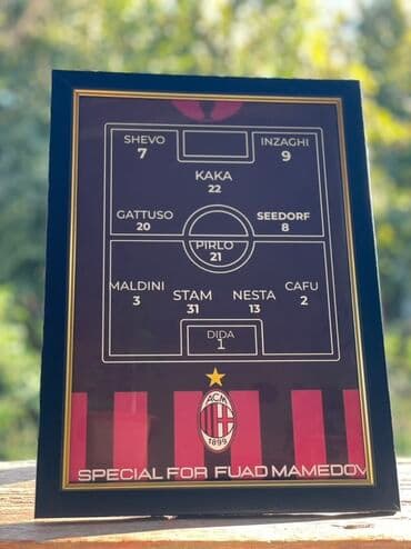 AC Milan temalı çərçivəli poster - Dizayn: 4-3-1-2 taktiki sxem lalafo.az -da AC Milan temalı çərçivəli poster - Dizayn: 4-3-1-2 taktiki sxem