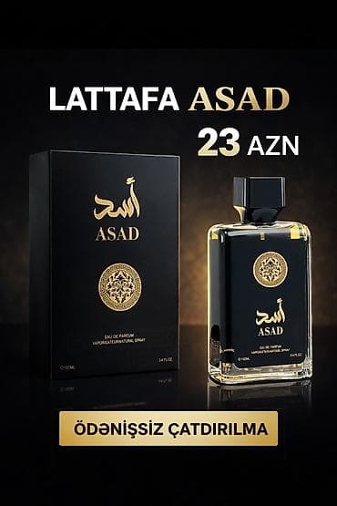 Lattafa ASAD – Eau de Parfum, 100 ml (3.4 fl.oz). Zərif qara şüşə lalafo.az -da Lattafa ASAD – Eau de Parfum, 100 ml (3.4 fl.oz). Zərif qara şüşə