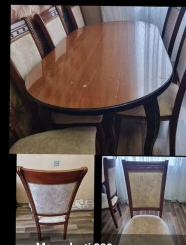 Qonaq otağı üçün, İşlənmiş, Oval masa, 6 stul lalafo.az -da Qonaq otağı üçün, İşlənmiş, Oval masa, 6 stul