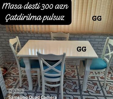 Qonaq otağı üçün, Yeni, Açılmayan, Dördbucaq masa, 4 stul lalafo.az -da Qonaq otağı üçün, Yeni, Açılmayan, Dördbucaq masa, 4 stul