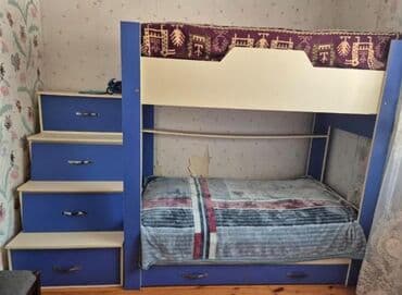 Uşaq otağı üçün iki mərtəbəli çarpayı-garnitur - Rəng: mavi/açıq krem lalafo.az -da Uşaq otağı üçün iki mərtəbəli çarpayı-garnitur - Rəng: mavi/açıq krem