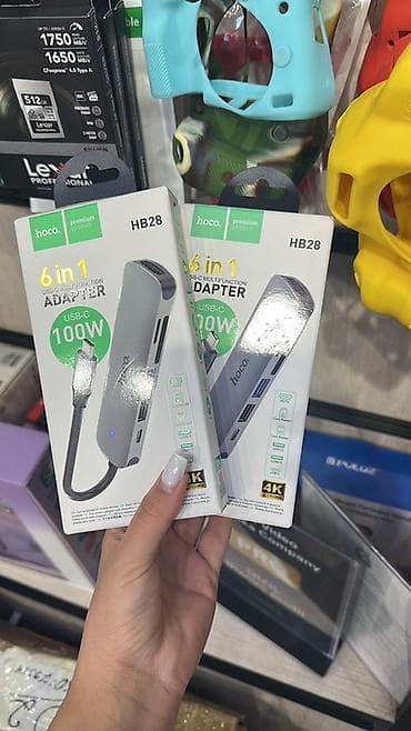 Hoco HB28 6-in-1 USB‑C Multi‑Function Adapter - USB‑C Power Delivery lalafo.az -da Hoco HB28 6-in-1 USB‑C Multi‑Function Adapter - USB‑C Power Delivery