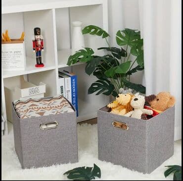 Yeni model qapaqsız kətan materiallı paltar qutulları Krem ve boz lalafo.az -da Yeni model qapaqsız kətan materiallı paltar qutulları Krem ve boz