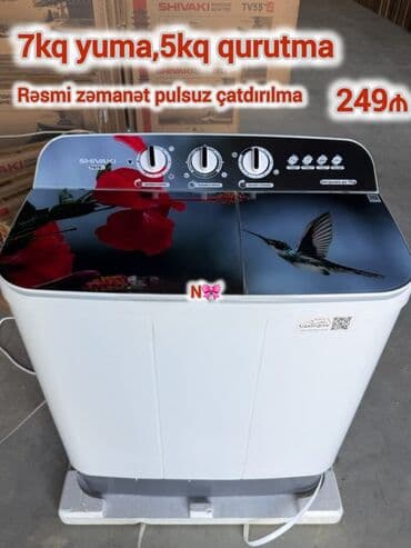 Paltaryuyan maşın Shivaki, 7 kq, Yarımavtomat, Qurutma var, Kredit yoxdur lalafo.az -da Paltaryuyan maşın Shivaki, 7 kq, Yarımavtomat, Qurutma var, Kredit yoxdur