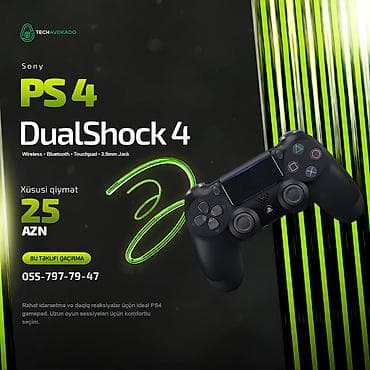 Sony DualShock 4 (PS4) Gamepad 🔹 Qısa xüsusiyyətlər: Wireless lalafo.az -da Sony DualShock 4 (PS4) Gamepad 🔹 Qısa xüsusiyyətlər: Wireless