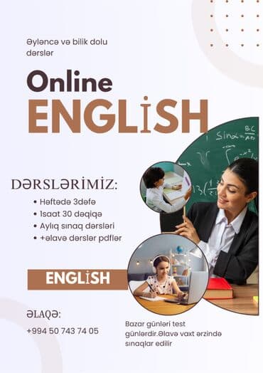 Dərslərimizdə ilk ay üçün endirim mövcuddur.İstəyənlər yaza maraqlana lalafo.az -da Dərslərimizdə ilk ay üçün endirim mövcuddur.İstəyənlər yaza maraqlana