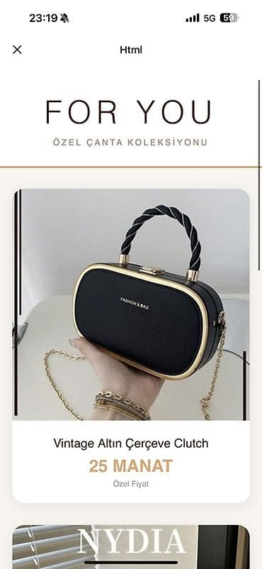 Məhsul: For You – xüsusi çanta kolleksiyası 1) Vintage Qızılı lalafo.az -da Məhsul: For You – xüsusi çanta kolleksiyası 1) Vintage Qızılı