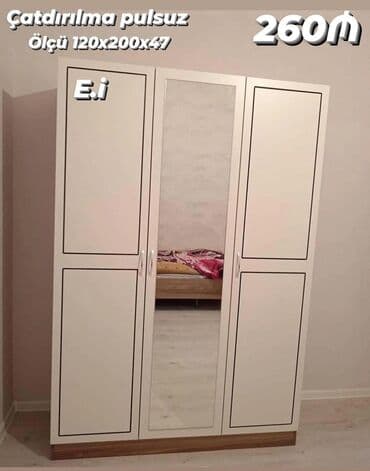 Yeni, Açılan, 3 qapılı Düz dolab, Qarderob, paltar dolabı lalafo.az -da Yeni, Açılan, 3 qapılı Düz dolab, Qarderob, paltar dolabı