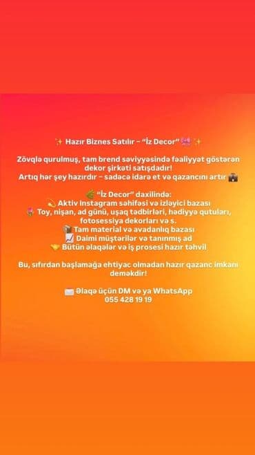 Hazır biznes lalafo.az -da Hazır biznes