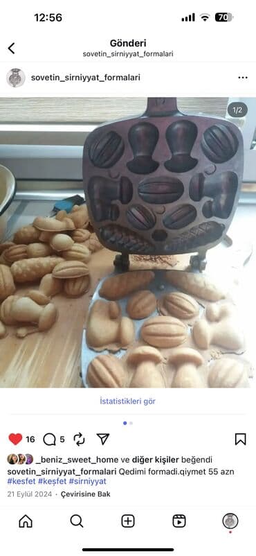 Şirniyyət qəlibləri, rəng - Boz, Çuqun, Fiqur lalafo.az -da Şirniyyət qəlibləri, rəng - Boz, Çuqun, Fiqur