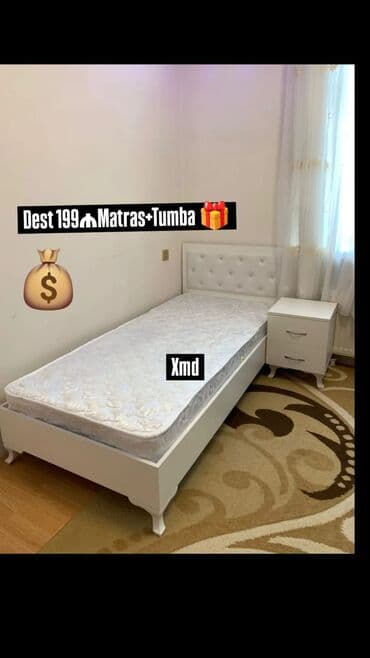 Yeni, Təknəfərlik çarpayı, Matras ilə lalafo.az -da Yeni, Təknəfərlik çarpayı, Matras ilə