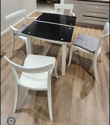 Mətbəx üçün, İşlənmiş, Kvadrat masa, 4 stul lalafo.az -da Mətbəx üçün, İşlənmiş, Kvadrat masa, 4 stul