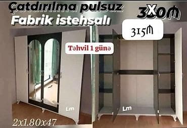 4 qapılı, Güzgülü, Rəngli, Digər material, Açılan, Düz dolab lalafo.az -da 4 qapılı, Güzgülü, Rəngli, Digər material, Açılan, Düz dolab