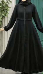 Qadınlar üçün qara rəngli uzun abaya/parda. - Kəsim: aşağıya doğru lalafo.az -da Qadınlar üçün qara rəngli uzun abaya/parda. - Kəsim: aşağıya doğru