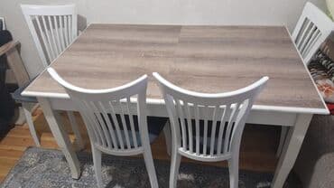 Balkon üçün, Açılan, Dördbucaq masa, 4 stul lalafo.az -da Balkon üçün, Açılan, Dördbucaq masa, 4 stul