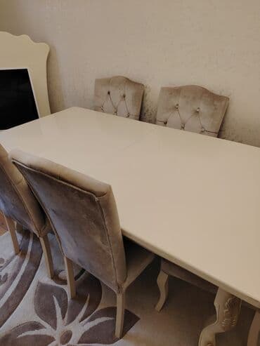 Qonaq otağı üçün, İşlənmiş, Açılan, Kvadrat masa, 6 stul lalafo.az -da Qonaq otağı üçün, İşlənmiş, Açılan, Kvadrat masa, 6 stul