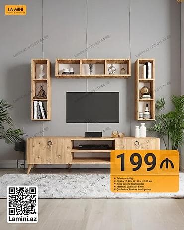 Televizor altlığı və asma rəflər dəsti - Ölçü: D 40 sm × H 180 sm × U at lalafo.az Televizor altlığı və asma rəflər dəsti - Ölçü: D 40 sm × H 180 sm × U