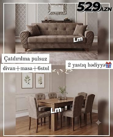 Divan + Masa dəsti Sifarişlə hazırlanır. Dəst şəkildə : 529₼ lalafo.az -da Divan + Masa dəsti Sifarişlə hazırlanır. Dəst şəkildə : 529₼