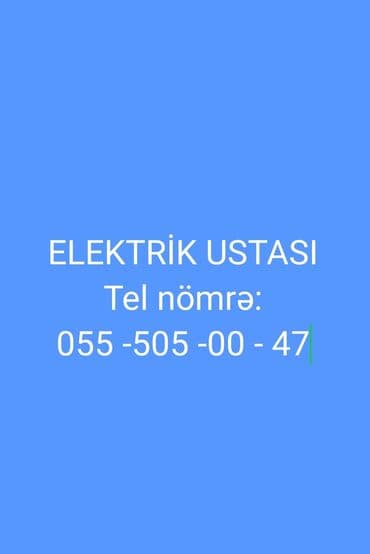 ELEKTRİK USTASI – peşəkar elektrik işləri və təhlükəsizlik sistemləri lalafo.az -da ELEKTRİK USTASI – peşəkar elektrik işləri və təhlükəsizlik sistemləri