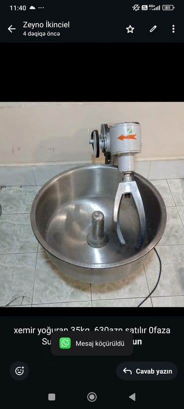 Xemir yoğuran 35kq 630azn satılır 0faza
Sumqayıt
6161 zeyno♥️ lalafo.az -da Xemir yoğuran 35kq 630azn satılır 0faza
Sumqayıt
6161 zeyno♥️