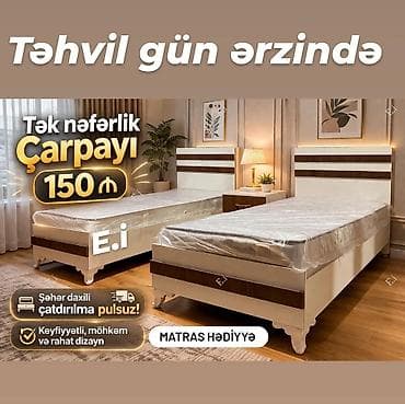 Təknəfərlik çarpayı, Bazasız, Matras ilə, Siyirməsiz lalafo.az -da Təknəfərlik çarpayı, Bazasız, Matras ilə, Siyirməsiz