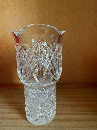 Kəsimli şüşə/kristal qab - Material: qalın, şəffaf şüşə (kristal lalafo.az -da Kəsimli şüşə/kristal qab - Material: qalın, şəffaf şüşə (kristal