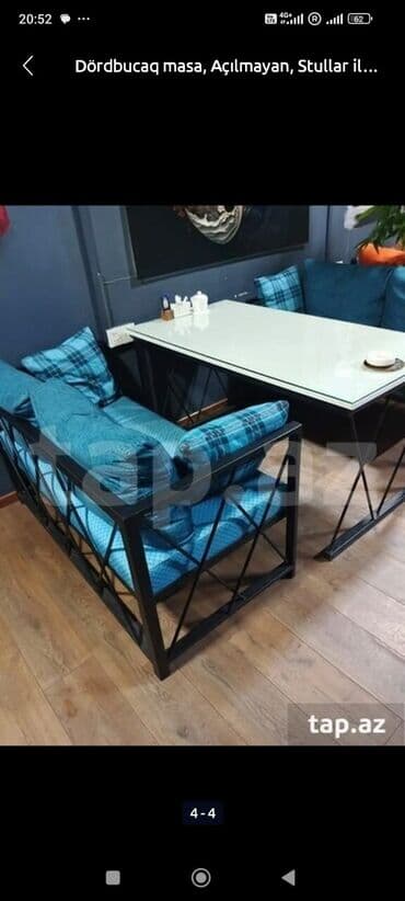 Салонная мебель на заказ: Прямой стол, 4 персоны at lalafo.az — 3 Салонная мебель на заказ: Прямой стол, 4 персоны — 3