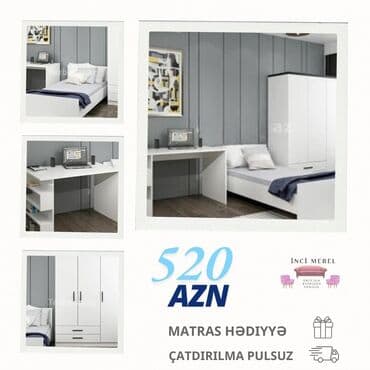 Oğlan və qız üçün, Yeni, Təknəfərlik çarpayı, Dolab, Yazı masası lalafo.az -da Oğlan və qız üçün, Yeni, Təknəfərlik çarpayı, Dolab, Yazı masası