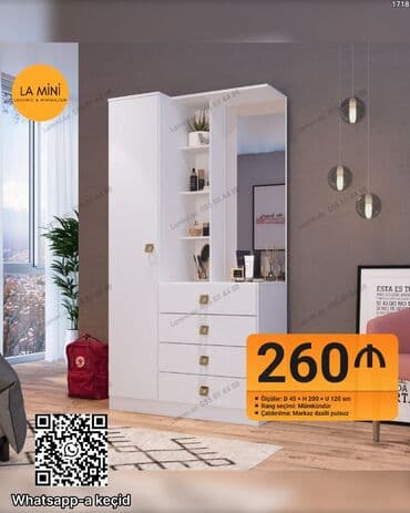 Açılan, 1 qapı Düz dolab, Qarderob, paltar dolabı lalafo.az -da Açılan, 1 qapı Düz dolab, Qarderob, paltar dolabı