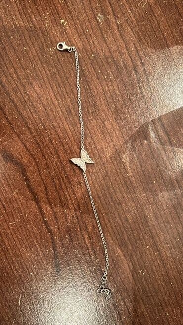 925 prob Gümüş rəngli zəncir qolbaq – kəpənək dekorlu model. - Zərif lalafo.az -da 925 prob Gümüş rəngli zəncir qolbaq – kəpənək dekorlu model. - Zərif