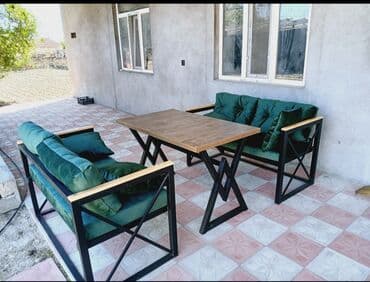 Шезлонги: Новый, Прямоугольный стол, Нераскладной, Со скамейками, Металл, Азербайджан at lalafo.az — 4 Шезлонги: Новый, Прямоугольный стол, Нераскладной, Со скамейками, Металл, Азербайджан — 4