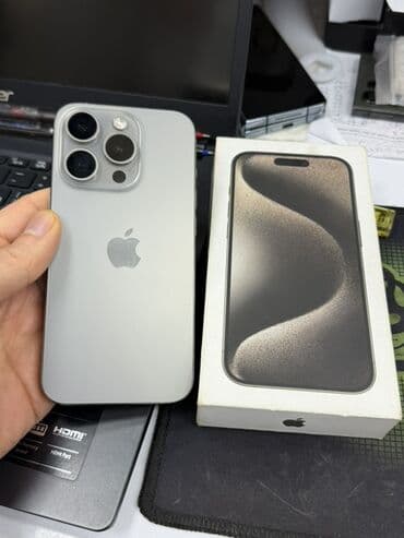 IPhone 15 Pro, Natural Titanium, Face ID lalafo.az -da IPhone 15 Pro, Natural Titanium, Face ID