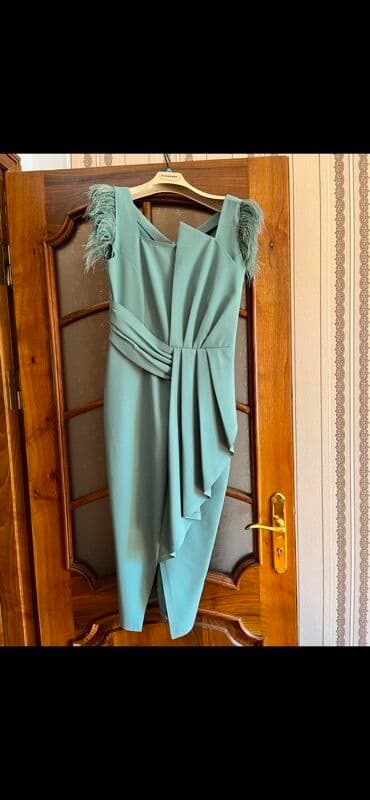 Zərif ziyafət/şam libası - Rəng: açıq firuzə/yerli ada mavi - Model lalafo.az -da Zərif ziyafət/şam libası - Rəng: açıq firuzə/yerli ada mavi - Model